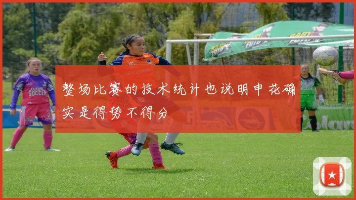 整场比赛的技术统计也说明申花确实是得势不得分
